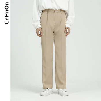 Nou stil coreean tendință toate-meci casual culoare solidă pantaloni drepte bărbați M8-O-2362