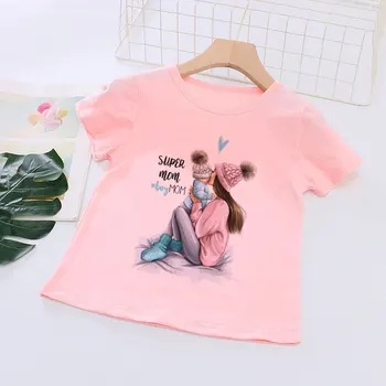 Noul Brand Maneca Scurta Fete Tricou Baieti Fata de Îmbrăcăminte Kawaii Mama Și Fiica de Imprimare T-shirt Childern Moda Topuri de Vara Copii