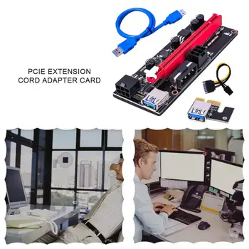 Noul PCI-E pcie Riser 009 Express 1X, 4x, 8x, 16x Extender PCI E USB Coloană 009S Dual 6pini Card Adaptor SATA 15pin pentru BTC Miner