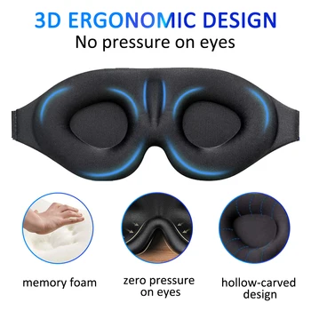 Ochi Patch-uri Reutilizabile Moale, Relaxați-vă 3D Dormit Masca de Ochi Elastic Bandă Ajustabilă Căptușit Acoperire pentru a Călători Ochi Petic Femei Bărbați