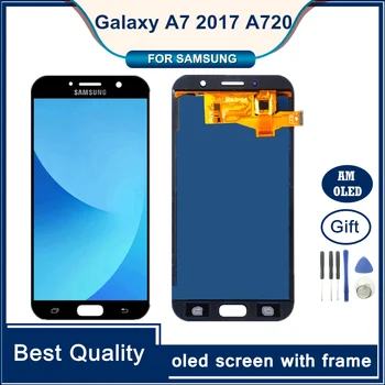 OEM OLED Pentru Samsung Galaxy A7 2017 A720 A720F SM-A720F Display LCD Touch Ecran Digitizor de Asamblare Pentru SM A720 Ecran