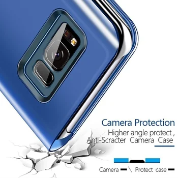 Oglinda Flip Cover Pentru Samsung Galaxy S20 S21 Note20 Ultra A11 A12 A31 A41 A51 din Piele de Caz Pentru S20FE A21S A50 A70 S8 S10 Plus