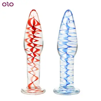OLO Cristal Dildo Transparent dop de Fund de Sticlă Anal Plug Masturbarea femeilor Adulte Produse de jucarii Sexuale pentru Femei