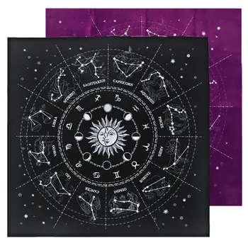 OOTDTY 12 Constelații Carte de Tarot față de Masă de Catifea Divinație Altar Pânză Tabla de Joc Avere Astrologie Oracle Card Pad