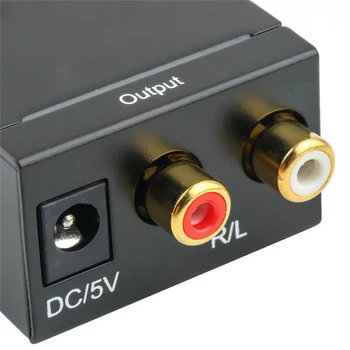Optic Coaxial Toslink Digital la Analogic Audio Convertor Adaptor RCA L/R 3.5 mm, Portul de Ieșire Audio Digital Adaptor