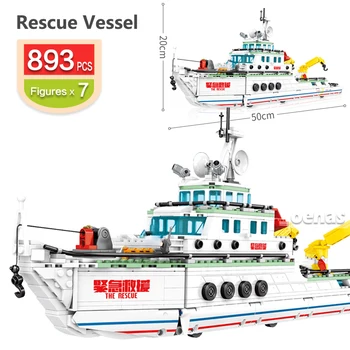 Orașul Serviciile De Urgență De Salvare Elicopter Barca Blocuri De Cărămidă Modelul Asamblat Jucarii Pentru Copii Brinquedos Cadou