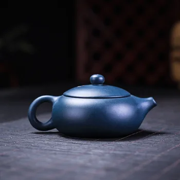 Original minereu de azur lut Yixing handmade mov ceainic de lut Prune plat Xi Shi ceainic Chineză Kung Fu set de ceai oală 160ml