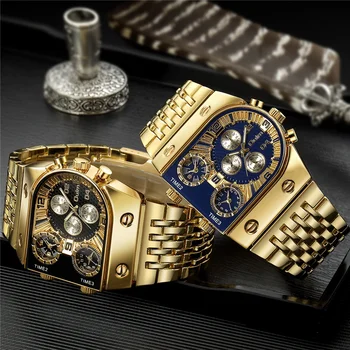 Oulm de sex Nouă Cuarț Ceas HT9315 Bărbați Ceasuri de mana Militare Brand de Lux de Aur Plină de Oțel pentru Bărbați Ceasuri Relogio Masculino