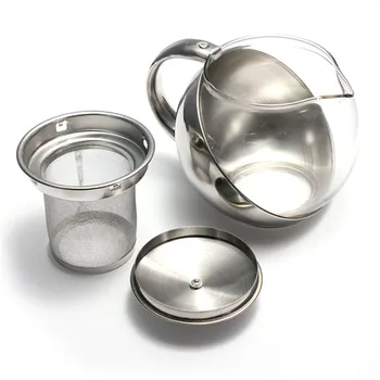 Oțel inoxidabil finisaj de sticlă ibric de cafea de uz casnic ceainic ceai capacul filtru ceai de plante detașabil filtru de seringă ceainic birou