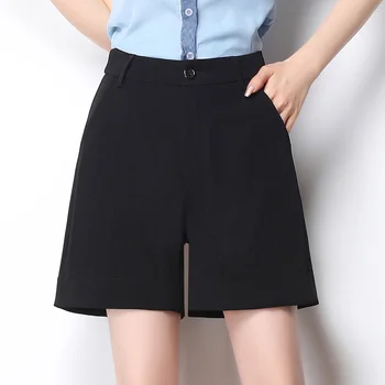 Pantaloni scurți Femei Vara Vrac 4XL Solid BF Wide-picior mai sus de Genunchi-lungime Harajuku Casual Uri Simple la Modă Toate-meci de Elevi Chic