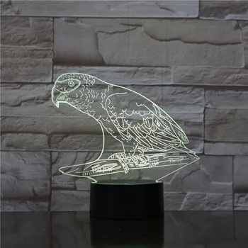 Papagal 3D Lampa de Animale Bird 3D Lumina de Noapte 7 Schimbătoare de Lumină LED Decorativ de Masă Lampă de Control de la Distanță Cât mai Creative Cadouri 1660