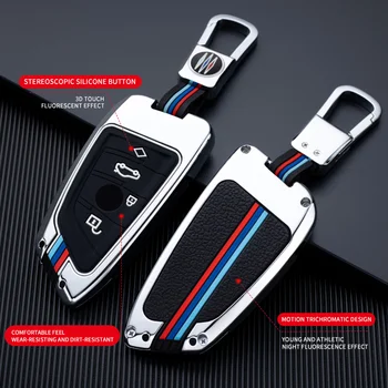 Pentru BMW X1 X2 X3 X5 X6 1 2 5 6 7 Seria Cheie de Mașină Caz de Aliaj de Zinc Cu Silicon Inteligent Breloc Piele de Control de la Distanță Protector de Acoperire