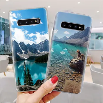 Pentru Samsung Galaxy S10 S20 Ultra S10e S20 FE A50 A70 A51 A71 A21s M51 M31s Telefon Caz Acoperire de Zăpadă peisaj montan lacul