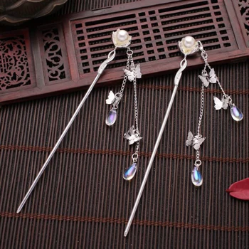 Perla Placa De Ac De Păr De Mireasa Frizură Bastoane De Păr Moda Ciucure De Gheare De Păr Bijuterii, Ornamente Chineză Stil Vechi