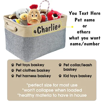 Personalizat Câine Jucării De Stocare Containere De Panza Pliabil Câine Accesorii De Depozitare Coș De Gunoi De Companie Organizator Cutie Perfect Pentru Organizarea De Jucării