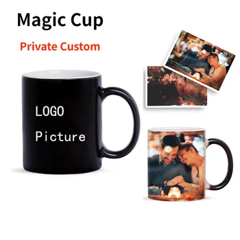 Personalizate Cupa Magic Cupluri Cana de Cafea DIY Cani Ceramice se Adaugă Apă Fierbinte de Schimbare a Culorii Lapte Cana Cadou pentru Iubitul Imagine Personalizat