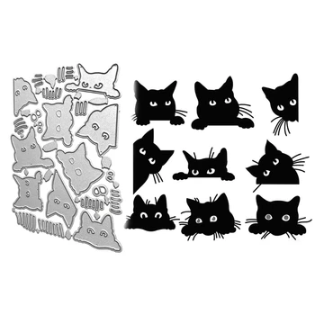 Pisica drăguț Bord Mucegai Relief Stencil DIY Imprimare Oțel Mucegai Albumul Album de Hârtie Carte de Mucegai pentru Luare de Card