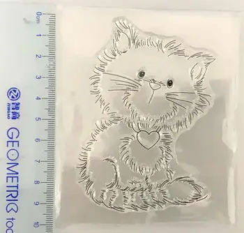 Pisica Silicon Transparent Clar Cauciuc Foaie de Timbru se Agață Scrapbooking DIY Model Dragut Album Foto Carte de Hârtie Decor
