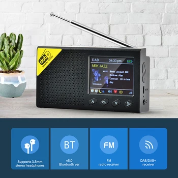 Portabil Bluetooth-compatibil Radio Digital DAB/DAB+ și FM Receptor Reîncărcabilă Usoare Casa Radio