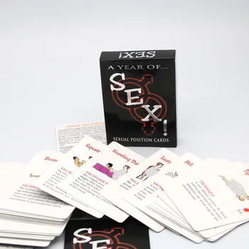 Pozitii sexuale de Un An De Sex Adult Carduri 54Pcs/ Set Joc de Cărți de Hârtie Sexy Seturi de Cărți de Joc Pentru Joc Cuplu Sex Postion