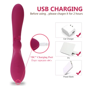 Puternic Rabbit Vibrator pentru Femei Clitorisul Stimularea Chargable Penis artificial Penis Vibrator Toy de sex Feminin pentru Cupluri de Adulți de sex Produs
