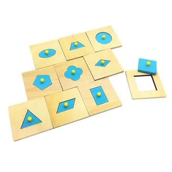 Puzzle Din Lemn Montessori Geometrie Copil Jucărie De Lemn Introduceri Set De Educație Timpurie De Formare Jocuri, Jucarii Copii, Familie Versiune