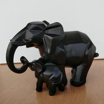 Rasina De Artizanat Stil Nordic Mobilier Acasă Cadou Creativ Geometrice Mamei Și Copilului Modern Black Elephant Living Decorul Camerei