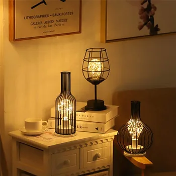 Retro Clasic LED Masă Lampă de Lectură Lumina de Noapte Sârmă de Cupru Lampă de Birou Camera de zi Dormitor Lampa de Noapte Decor Acasă Baterie