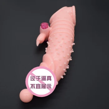 Reutilizabile Vibreze Prezervativ Contraceptive Extindere Penisului Penis Sleeve Spike Bretele Sex Produsului Bărbați Jucării Extinde Vibrator Caz