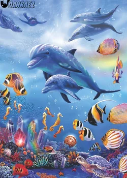 Rezumat Animale de Mare Delfin Diamant Pictura 5D Diy Arta de Perete Pești Tropicali de Diamant Broderie Încrustat Acasă Decorare Camera Cadou