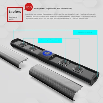RGB Sunet Bar,Soundbar pentru TV cu Subwoofer,Wired & Wireless Bluetooth 5.0 Vorbitor,Montabile pe Perete Sistem de Sunet Surround