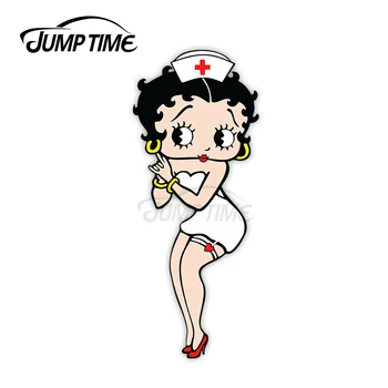Sari Timp de 13 cm x 13 cm Pentru Betty Boop Fata Sexy Autocolante de Desene animate Accesorii Auto Frigider Portbagaj Vinil rezistent la apa Decal