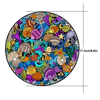 Sea World Puzzle din Lemn cu Formă Unică de Piese de Animale Cadou pentru Adulți și Copii DIY din Lemn cel Mai bun Cadou pentru Copii cel Mai bun Cadou de Crăciun#40