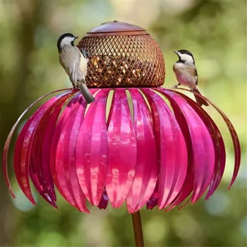 Senzație Roz Coneflower Alimentator De Pasăre Sălbatică Alimentator De Pasăre Grădină În Aer Liber Sălbatice Păsări Colibri Alimentator Foișor Colibri Feeder