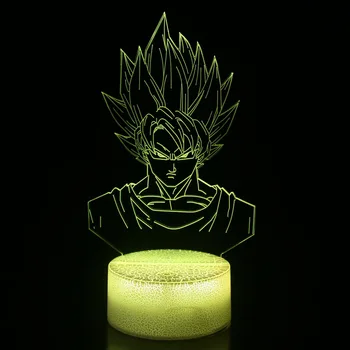 Seriile Dragon Ball Super Saiyan Goku 3D Lumina de Noapte Nou Ciudat Colorate Touch LED-uri Lampa de Birou Creativ Cadou de Ziua Ornamente