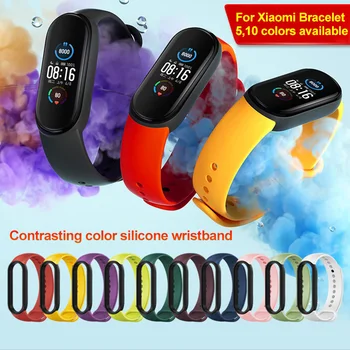 Silicon Culoare Contrastantă Watchband Pentru Xiaomi Mi Band 5 Pro Dual Sport De Culoare Înlocuire Brățară De Curea Pentru Xiaomi Mi Band 5