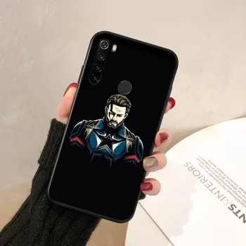Silicon negru Acoperi Captain America Marvel Pentru Xiaomi Redmi Note 10 10 9 9 Pro Max 9M 8T 8 7 6 5 Pro 5A Caz de Telefon