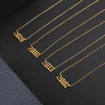 Sipuris Personalizate An Numărul Scrisoare Colier Pentru Femei Personalizate Din Oțel Inoxidabil Personalizate Lanț De Aur Coliere Bijuterii