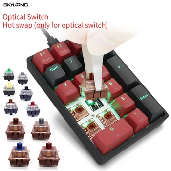 SK21 Tip C Tastaturii Numerice RGB lumina de Fundal Num Pad w/PBT tastă pentru Comutator Optic