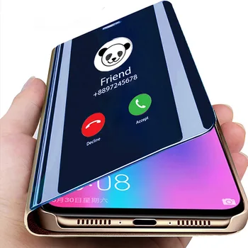 Smart Mirror Caz Flip Pentru Huawei P40 P10 P20 P30 Pro Lite Y7 Y6 Y9 P Inteligente 2019 Mate 30 20 Pro Onoarea 10 20 Lite 8X 9X Acoperi