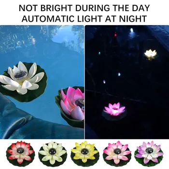 Solar Alimentat Led Floare De Lumină Plutitoare Fantana Iaz Grădină Piscină Lampa Realist Forma De Lotus Lămpi Cu Bec Decoratiuni De Gradina