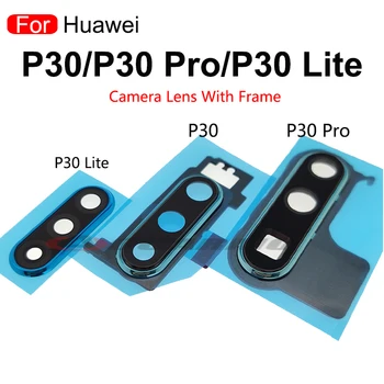 Spate aparat de Fotografiat Lentilă de Sticlă Cu Capac Spate Cadru Titular și Autocolant Adeziv Pentru Huawei P30 Pro P30 Lite piesa de schimb