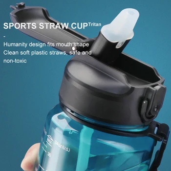 Sport Sticle de Apă cu Paie de Vara Noi cu capacitate Mare de Plastic Tritan Portabil Leakproof Sticla de Bautura BPA Gratuit de Călătorie în aer liber