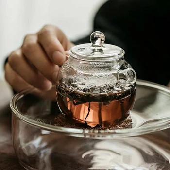 Stil japonez ceainic Ceainic de Sticlă rezistente la Căldură Mini Vas Mic Filtru Teaset de uz Casnic de Înaltă Temperatură de Flori Ceainic 120ML
