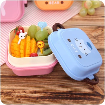 Stil japonez de Desene animate Cutie de Prânz Sănătos Cuptor cu Microunde masa de Prânz Cutii Bento Container pentru Alimente Cină Copil Copii Lunchbox