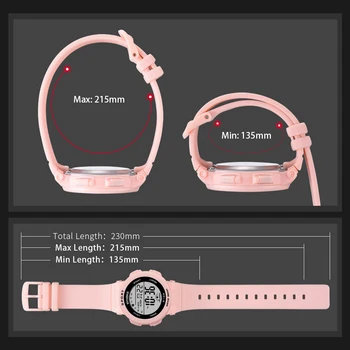 SUMTOCK Ceas de Moda pentru Femei Digital Sport rezistent la apă în aer liber Lumina Ceasuri Elev a CONDUS Săptămână de Alarmă Clockwrist Spate Alb Nou