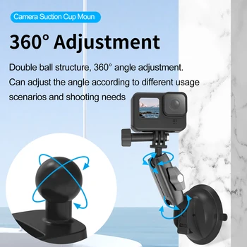 TELESIN Masina Suport de Telefon ventuza 360° Reglabil Universal 1/4 Standard Adaptor Pentru GoPro Insta360 Osmo Actiune SJCAM Cameră