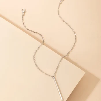 Tocona Stil Simplu Geometrice Pandantiv Colier pentru Femei de Culoare Argintie din Aliaj de Metal Lanț de Bijuterii de Nunta Accesorii 17896
