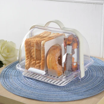 Transparent Cutie De Pâine Capac Mâner Portabil Praf Tort Container De Depozitare Alimente Pâine Pâine Keeper Pentru Realizarea Stocarea