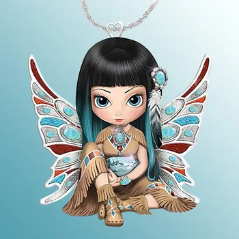 Trendy Fată Zână Rășină Pandantiv Colier pentru Femei Elegante Aripi de Înger Lanț Colier de Nunta Logodna Bijuterii Cadou